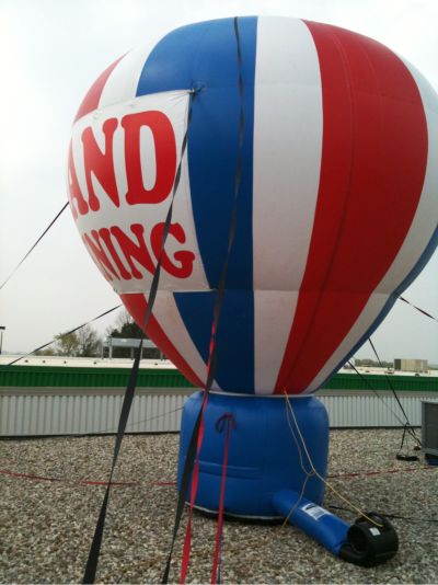 Red Blue White Installed Advertising Balloon